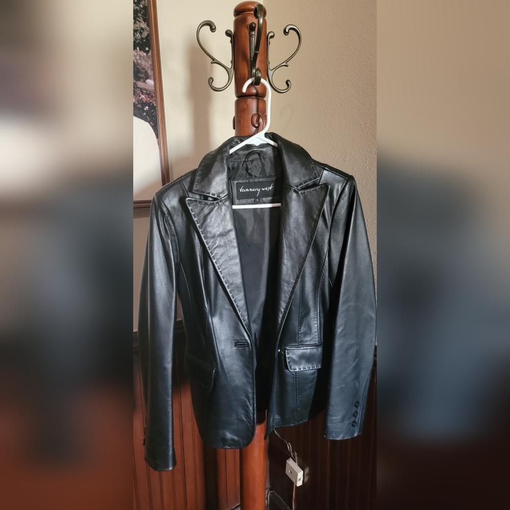 Black leather jacket